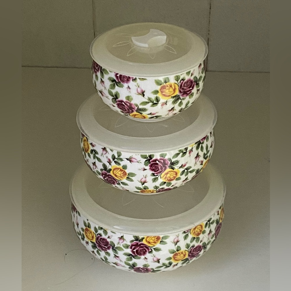 Costal Imports Floral Nesting Bowl w/ Lid